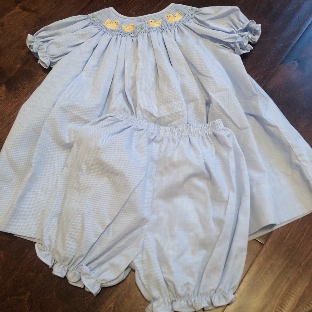 Smocked baby duckling dress